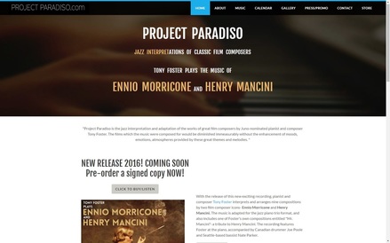 www.projectparadiso.com Tony Foster plays Morricone and Mancini